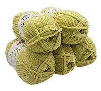 Ilkadim 5 x 100 Gramm Himalaya Dolphin Strickwolle, Babywolle, 500 Gramm Wolle Super Bulky (Pistazie 80359)