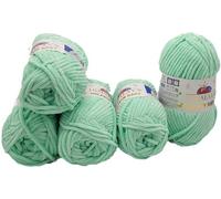 Ilkadim Export 5 x 100 Gramm Himalaya Dolphin Strickwolle, Babywolle einfarbig, 500 Gramm Wolle Strickgarn Super Bulky (Hellgrün 80345)