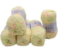 Ilkadim Export YarnArt Baby Color Strickwolle 5 x 50 gramm Paket - Weiches Premium Garn zum Häkeln und Stricken - Ideal für Babybekleidung und Accessoires (vanille rosa grün 219)