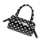 Illkjasfc Minimalistische ovale Handtasche mit mehreren Taschen, PU-Leder, Tragetasche für den täglichen Pendler, lässiges Outfit, stilvolle Freizeittasche, Schwarz , One Size