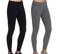 iLoveSIA® Damen Leggings, Sporthosen Gr. XL, 2pcs Pack Noir+Gris leggings