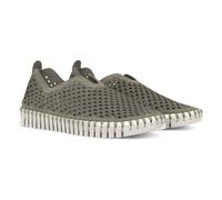 Ilse Jacobsen HORNBÆK | Flache Damen-Schuhe | Slip-On Sneaker mit Recyceltem Mikrofaser-Material und Rutschfester Natur-Gummisohle | Tulip3275 | Leicht Atmungsaktiv Umweltfreundlich | Army | 39