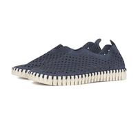 Ilse Jacobsen HORNBÆK | Flache Damen-Schuhe | Slip-On Sneaker mit Recyceltem Mikrofaser-Material und Rutschfester Natur-Gummisohle | Tulip3275 | Leicht Atmungsaktiv Umweltfreundlich | Navy | 38