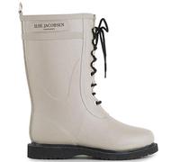 Ilse Jacobsen HORNBÆK | Halbhohe Damen Gummistiefel aus Natur Bio Gummi | Wasserdicht | PVC Frei | 3/4 Lange Stiefel mit Schnürsenkel aus Baumwolle | RUB15 | Grau 40 EU