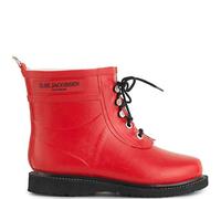 Ilse Jacobsen HORNBÆK | Kurze Damen Gummistiefel aus Natur Bio Gummi | Wasserdicht | PVC Frei | Halbhohe Stiefel mit Schnürsenkel aus Baumwolle | RUB2 | Rot 38 EU