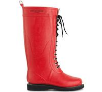 Ilse Jacobsen HORNBÆK | Lange Damen Gummistiefel aus Natur Bio Gummi | Wasserdicht | PVC Frei | Hohe Stiefel mit Schnürsenkel aus Baumwolle | Dänisches Design | RUB1 | Deep Red | 38 EU