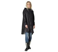 Ilse Jacobsen HORNBÆK | RAIN71 | Langer Damen Regen Parka | Elegante A-Linie | Abnehmbare Kapuze | Wasserdicht Winddicht | Polyester mit Gummi Überzug | Schwarz | 44