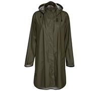 Ilse Jacobsen HORNBÆK | RAIN71 | Langer Damen Regen Parka | Elegante A-Linie | Abnehmbare Kapuze | Wasserdicht Winddicht | Polyester mit Gummi Überzug | Grün | 44