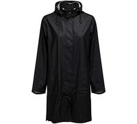 Ilse Jacobsen HORNBÆK | RAIN71 | Langer Damen Regen Parka | Elegante A-Linie | Abnehmbare Kapuze | Wasserdicht Winddicht | Polyester mit Gummi Überzug | Schwarz | 44