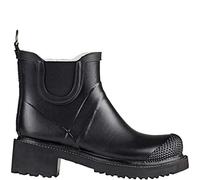 Ilse Jacobsen Stiefelette | Gummistiefel Kurzschaft Schuhe | Boots mit Absatz und Elastik Band schwarz innen und außen | RUB47 Schwarz 41 EU