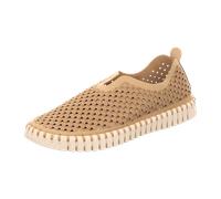 Ilse Jacobsen HORNBÆK | Flache Damen-Schuhe | Slip-On Sneaker mit Recyceltem Mikrofaser-Material und Rutschfester Natur-Gummisohle | Tulip3275 | Leicht Atmungsaktiv Umweltfreundlich | Latte | 42