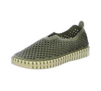 Ilse Jacobsen HORNBÆK | Flache Damen-Schuhe | Slip-On Sneaker mit Recyceltem Mikrofaser-Material und Rutschfester Natur-Gummisohle | Tulip3275 | Leicht Atmungsaktiv Umweltfreundlich | Army | 38