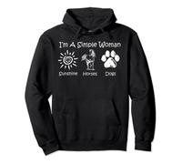 I'm A Simple Woman Love Sunshine Horses And Dog Shirt Pullover Hoodie