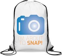I'm About to Snap! Funny Photographer's Gym Sack Casual Drawstring Bag White, weiß, Einheitsgröße