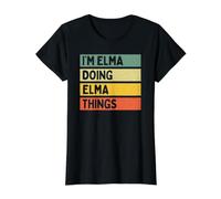 I'm Elma Doing Elma Things Lustiges personalisiertes Zitat Preisgünstiges Grafik-T-Shirt, Damen, Schwarz, XL