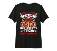 I'm In Love with The Man Who Wearing It Firefighter Fireman Premium T-Shirt