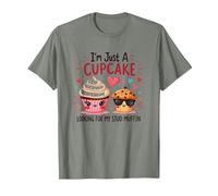 I'm Just A Cupcake Looking for My Stud Muffin Sweet Love T-Shirt, Herren, Heidekraut/Armeegrün, 3XL