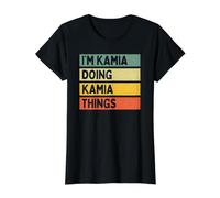 I'm Kamia Doing Kamia Things Lustiges personalisiertes Zitat Preisgünstiges Grafik-T-Shirt, Damen, Schwarz, XL