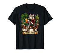 I'm Not Antisocial I'm Anti Stupid Katze Buch Spruch Lustig T-Shirt