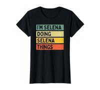 I'm Selena Doing Selena Things Lustiges personalisiertes Zitat Preisgünstiges Grafik-T-Shirt, Damen, Schwarz, XL