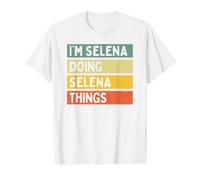 I'm Selena Doing Selena Things Lustiges personalisiertes Zitat Preisgünstiges Grafik-T-Shirt, Herren, Weiß, XL