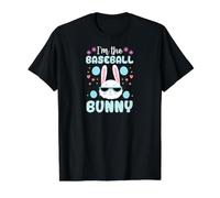 I'm The Baseball Bunny, passender Familien-Osterhase mit Blumenmuster Preisgünstiges Grafik-T-Shirt, Herren, Schwarz, M