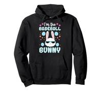 I'm The Baseball Bunny, passender Familien-Osterhase mit Blumenmuster Pullover Hoodie