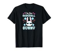 I'm The Baseball Bunny, passender Familien-Osterhase mit Blumenmuster T-Shirt
