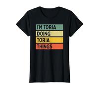 I'm Toria Doing Toria Things Lustiges personalisiertes Zitat Preisgünstiges Grafik-T-Shirt, Damen, Schwarz, XL