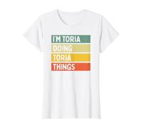 I'm Toria Doing Toria Things Lustiges personalisiertes Zitat Preisgünstiges Grafik-T-Shirt, Damen, Weiß, XL