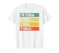 I'm Toria Doing Toria Things Lustiges personalisiertes Zitat Preisgünstiges Grafik-T-Shirt, Herren, Weiß, XL