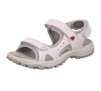 Imac Damen Sandale aus Echtleder in weiß mit Klettverschluss im Trekking Design. weiß/lila Gr. 38