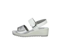 Keilsandalette IMAC "Imac Sandalen Leder", Damen, Gr. 40, weiß (silber, weiß), Leder, casual, Schuhe (98859049-40) silber, weiß