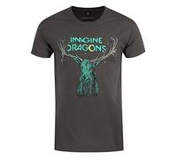 Imagine Dragons Herren T-Shirt, Elk In Stars, GR. Small (Herstellergröße: Small), Grau (Grey)