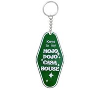 iMagitek Schlüsselanhänger mit Aufschrift "Keys to My Mojo Dojo Casa", Grün , Medium