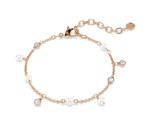 Imber Armband, Kristallperle, Rundschliff, Weiß, 18K roségoldbeschichtet OS