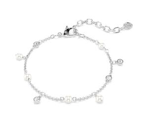 Imber Armband, Kristallperle, Rundschliff, Weiß, Rhodiniert OS