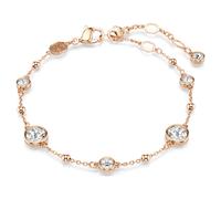 Swarovski Imber Armband, Rosé-vergoldetes Damenarmband mit Weißen Kristallen im Rundschliff in Kesselfassung, Mit Karabinerschließe, Armbandlänge: 16.5-20.5 cm, Motivgröße: 0.6 x 0.6 cm