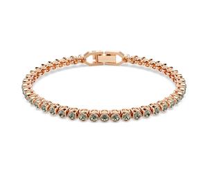 Imber Emily Tennis Armband, Rundschliff, Schwarz, Roségold-Legierungsschicht OS