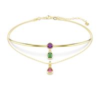Imber Halskette im Lagenlook, Verschiedene Schliffe, Mehrfarbig, 18K goldbeschichtet OS