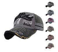 iMeshbean Baseball Cap Herren Damen, Basecap Retro Verstellbar Mütze Snapback Cap Unisex Schirmmütze Baumwolle Modische Kappe Hut für Sport Reise Outdoor Freizeit (Schwarz)