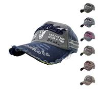 iMeshbean Baseball Cap Herren Damen, Basecap Retro Verstellbar Mütze Snapback Cap Unisex Schirmmütze Baumwolle Modische Kappe Hut für Sport Reise Outdoor Freizeit (Blau)