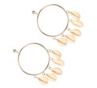 IMIKEYA 1 Paar Muschelohrringe Rund aus Hautfreundlichem Material Runde Hängeohrringe für Damen Modischer Ohrschmuck für Party und Alltag