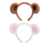 IMIKEYA 2 Stück Bärenohr Haarreifen aus Weichem Gewebe mit Verstellbaren Ohren Bequemes Material für Tägliches Make Up und Bären Cosplay Accessoires
