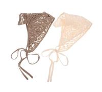 IMIKEYA 2 Stück Gehäkelte Bandana Stirnbänder Damen Dreieckige Haartücher aus Baumwolle Modische Haarbandanas für Alltag und Fotoshooting