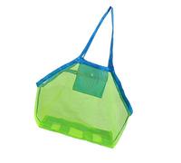 IMIKEYA 2 Stück Große Grüne Mesh Strandtasche mit Tragegriff Robustes Netz für Sandspielzeug und Muscheln Schnelltrocknend für Outdoor Strand und Wasserspielzeug Einfach zu Reinigen