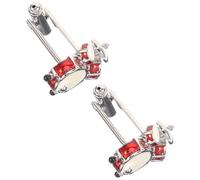 IMIKEYA 2 Stück pack Manschettenknöpfe für Damen und Herren mit Schlagzeug Motiv aus Messing Silberfarben Leicht und Elegant für Hochzeit und Jubiläum