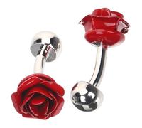 IMIKEYA 2 Stück Rote Rosen Manschettenknöpfe aus Metall für Damen und Herren Anzug Hemdmanschettenknöpfe Fest Sitzend Glatte Oberfläche Modisch für Business und Festliche Anlässe