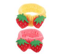 IMIKEYA 2stücke Make-up Haarband Für Gesichtswaschung Pack Stirnbänder Für Hautpflege Spa-behandlungen Damen Haaraccessoires Erdbeer-design Langlebig Formstabil