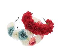 IMIKEYA 3 Stück Blumenstirnbänder für Damen Leichtes Verstellbares Braut Haarband mit Floraler Kopfbedeckung für Hochzeit Festival und Party